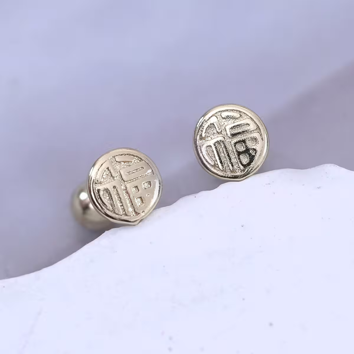 金字福字×轉珠耳環-第1張