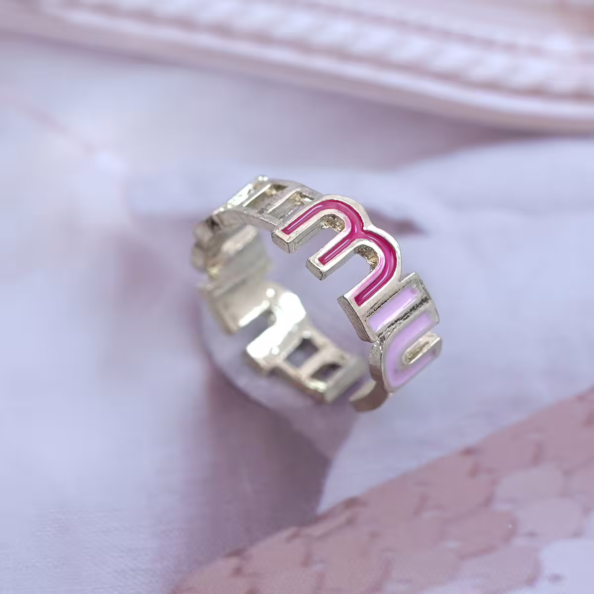 彩色字母×開口戒指-第1張