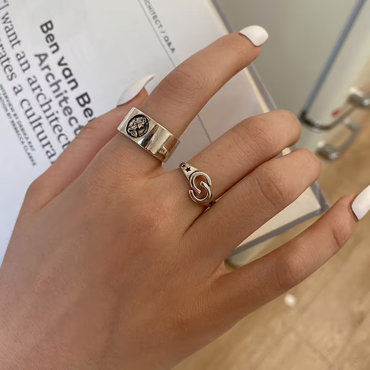 極簡雙C×開口戒指-第6張