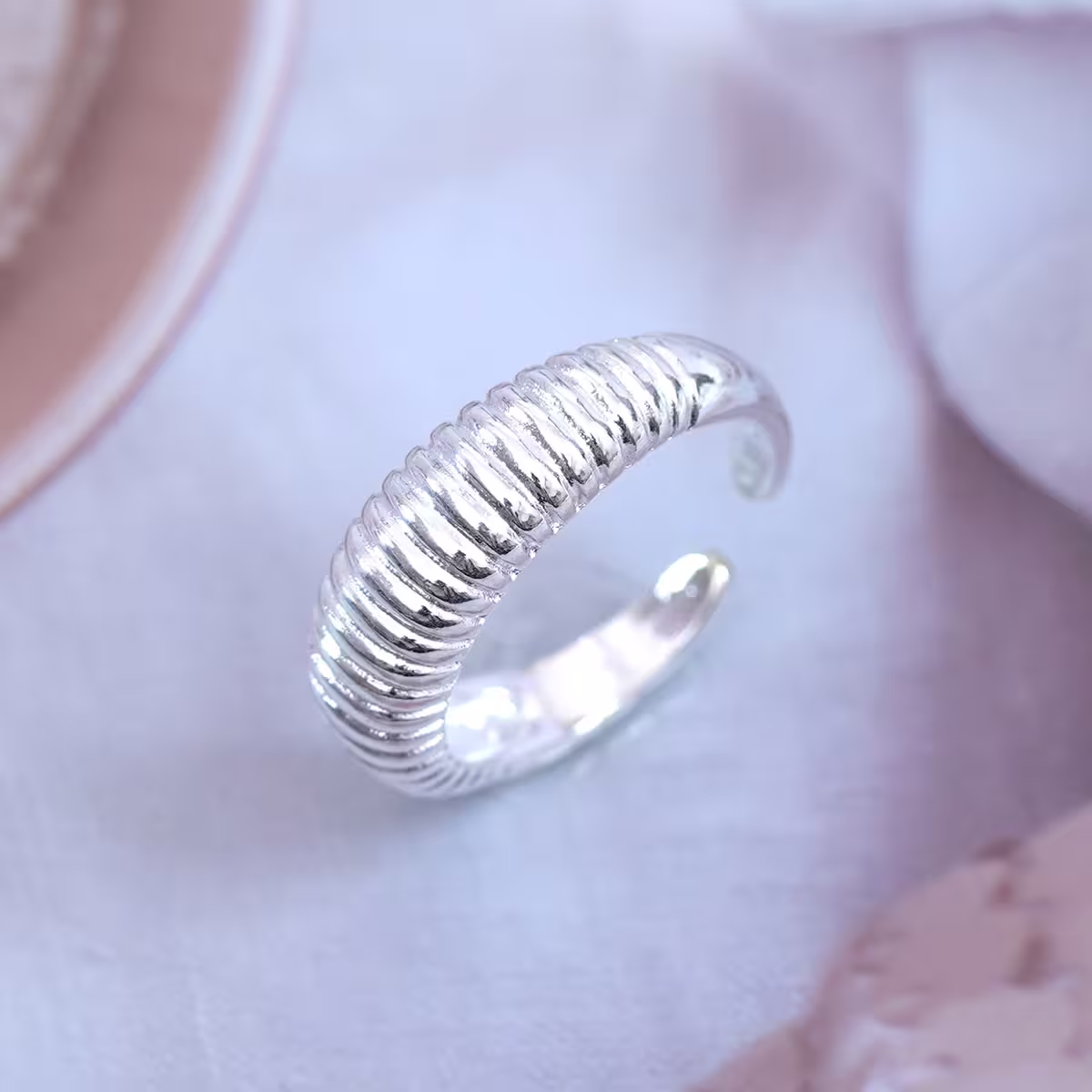 極簡螺紋×開口戒指-第1張