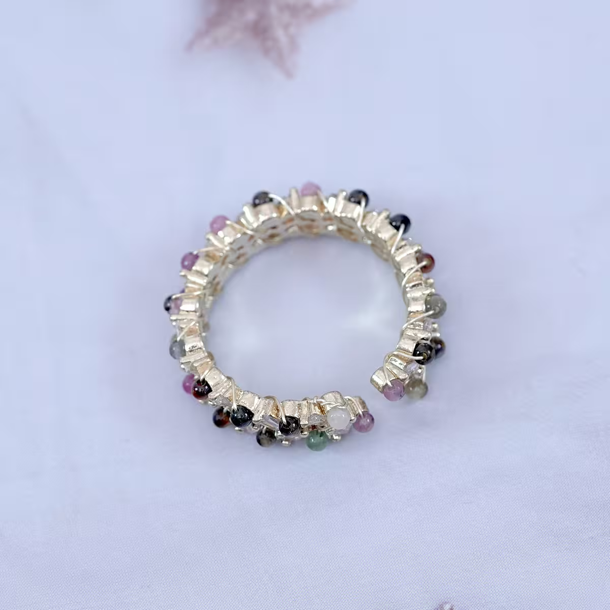 琉璃晶鑽小串珠×開口戒指-第5張