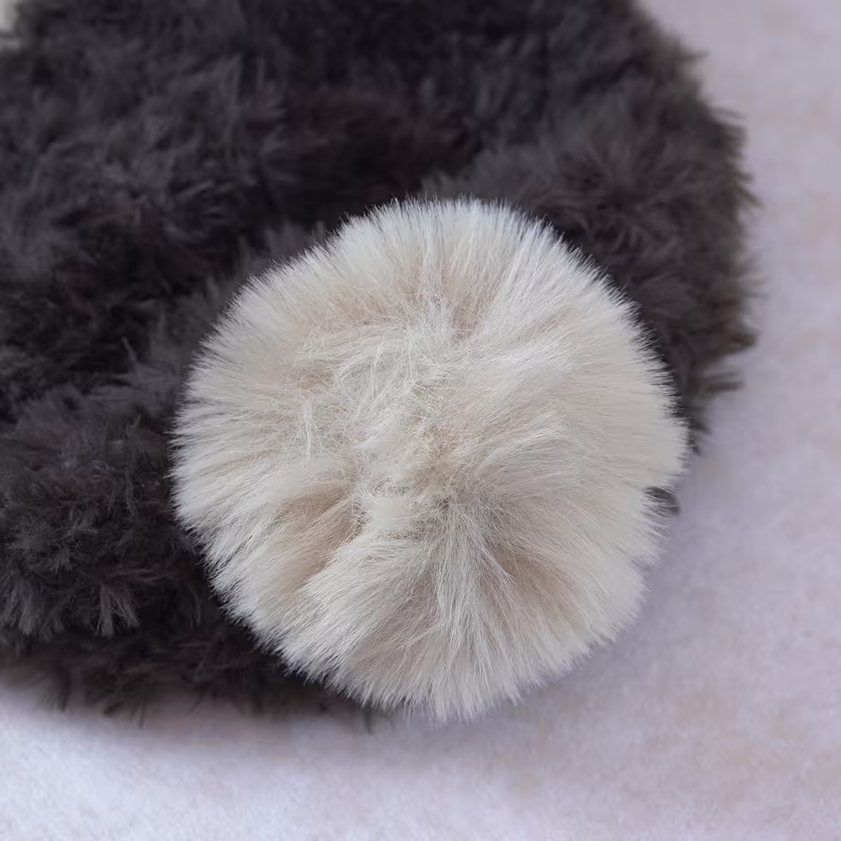 毛球拼色仿貂毛×毛帽×棕咖-第3張