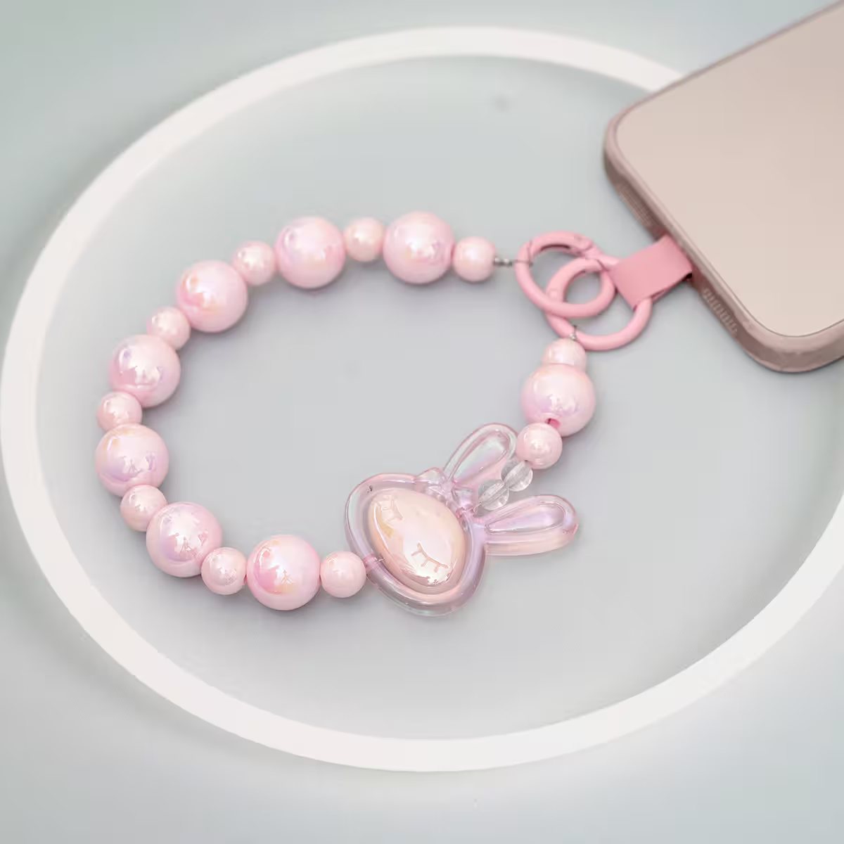 旋轉兔兔&times;手機腕帶掛繩&times;粉紅-第2張