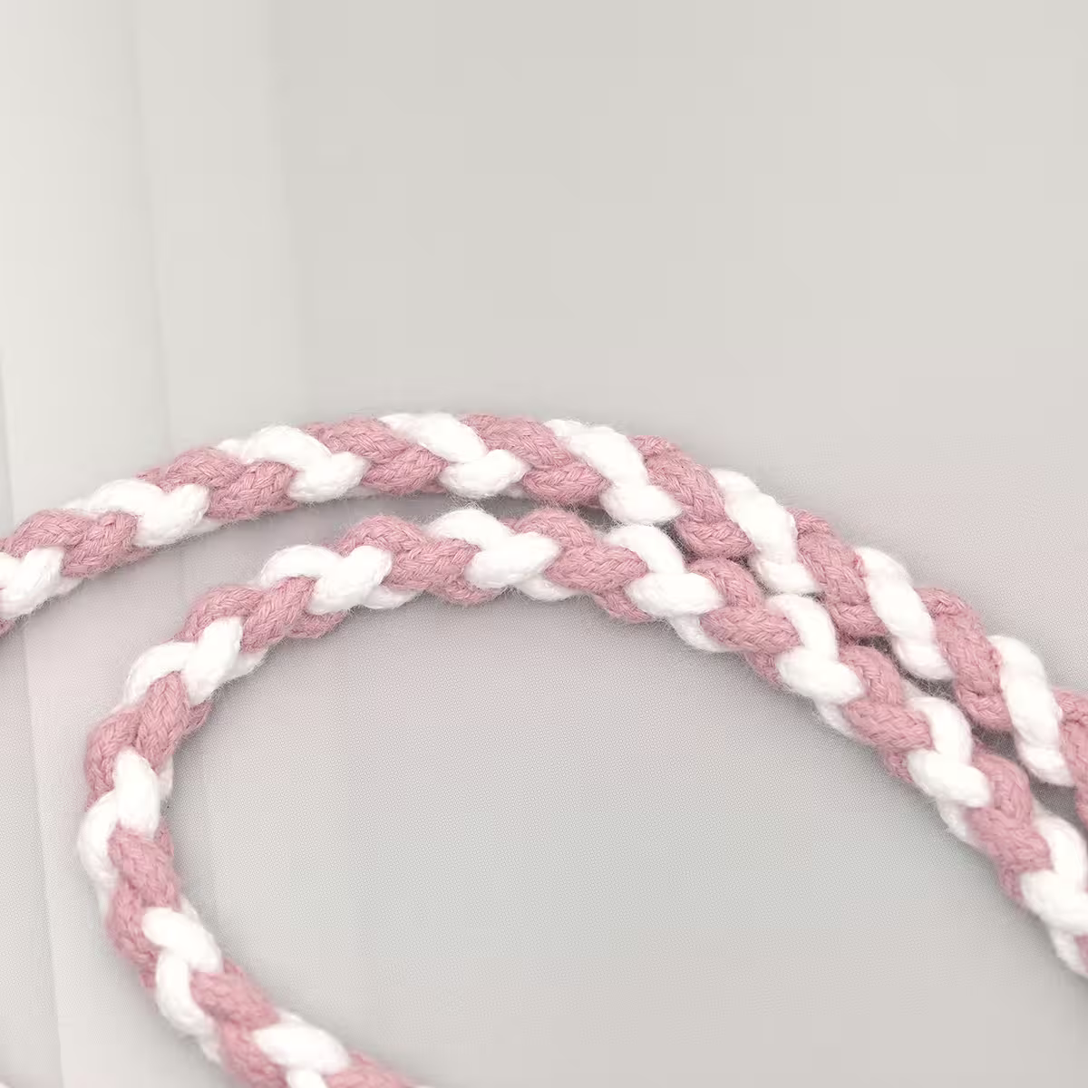 細繩雙色小麻花&times;手機斜背雙勾掛繩&times;粉+白-第4張