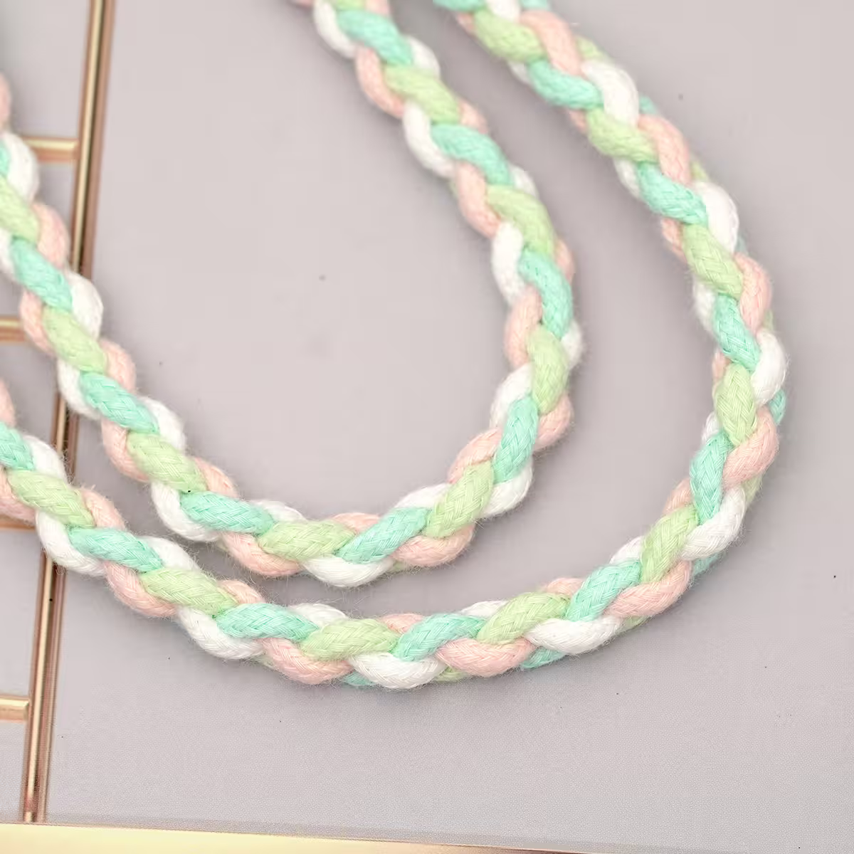 細繩四色小麻花&times;手機斜背雙勾掛繩&times;綠+藍+粉+白-第5張