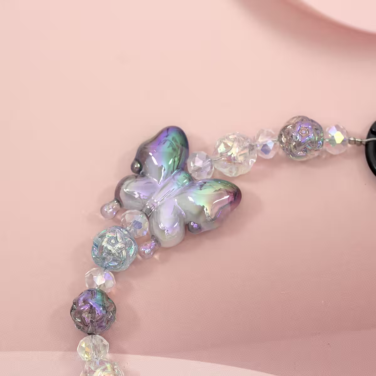 炫彩漸變蝴蝶&times;手機腕帶掛繩&times;黑色-第4張