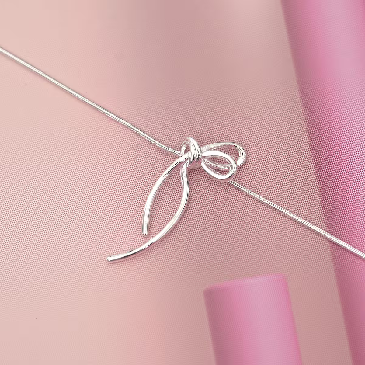 925銀飾&times;隨心線條蝴蝶結&times;鎖骨項鍊-第2張