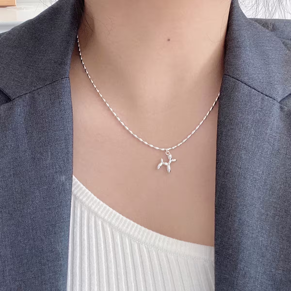 925銀飾&times;米粒氣球狗&times;鎖骨項鍊-第5張