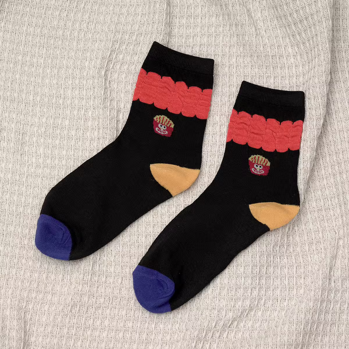 快樂薯條&times;中筒襪&times;二雙套件襪子組-第3張