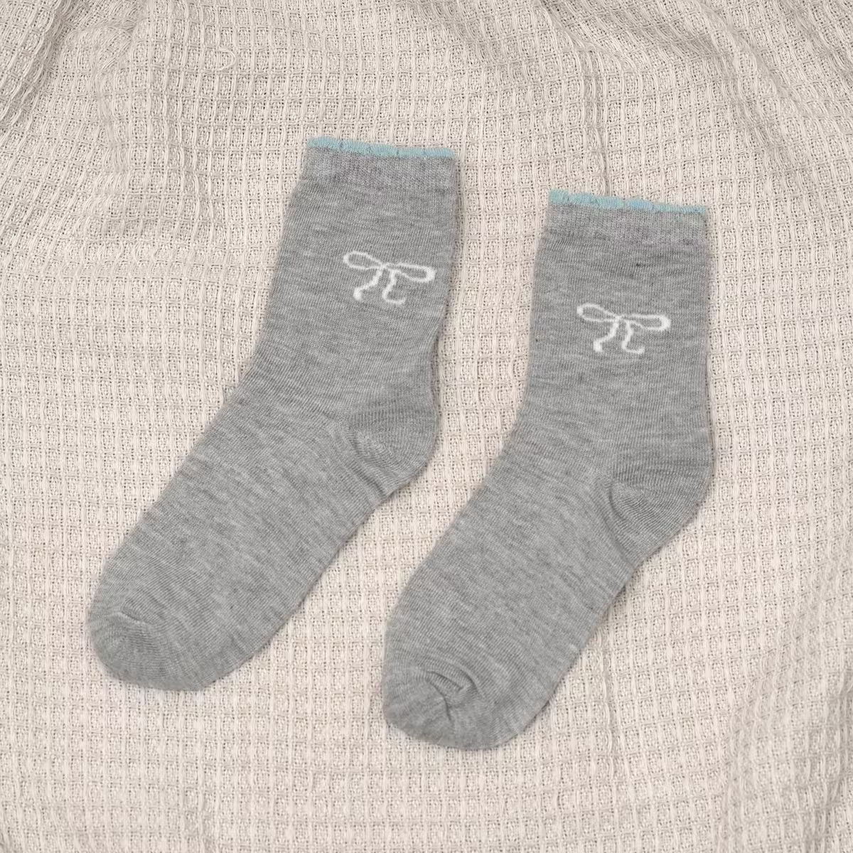 藍灰少女心&times;中筒襪&times;四雙套件襪子組-第2張