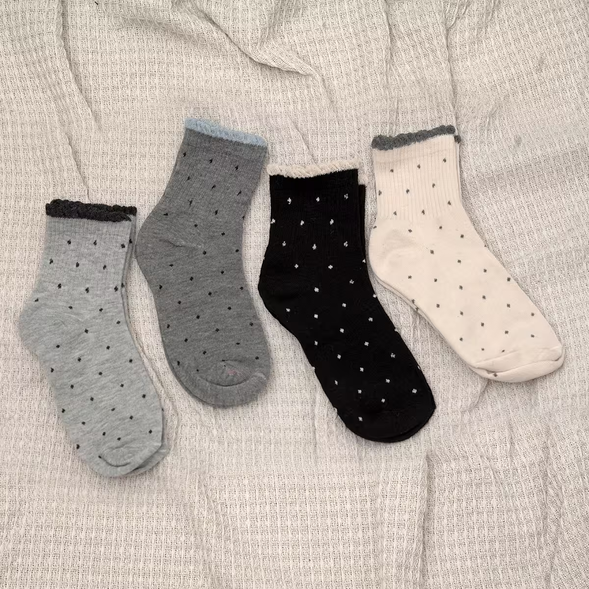 花邊點點&times;低筒襪&times;四雙套件襪子組-第1張