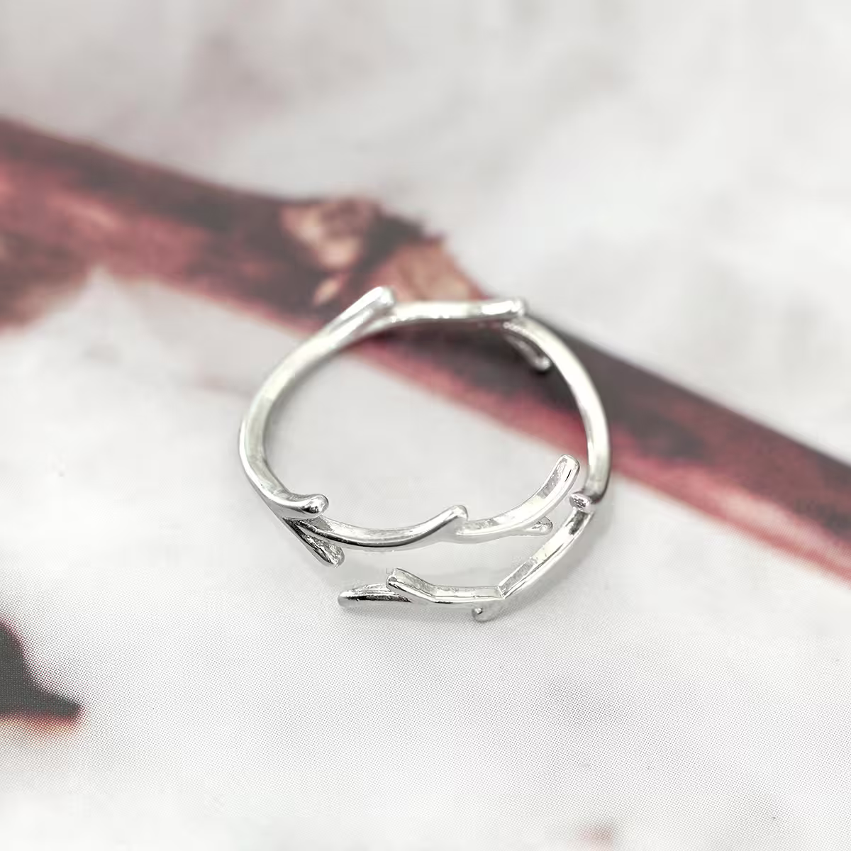 925銀飾&times;樹椏枝條&times;開口戒指-第4張