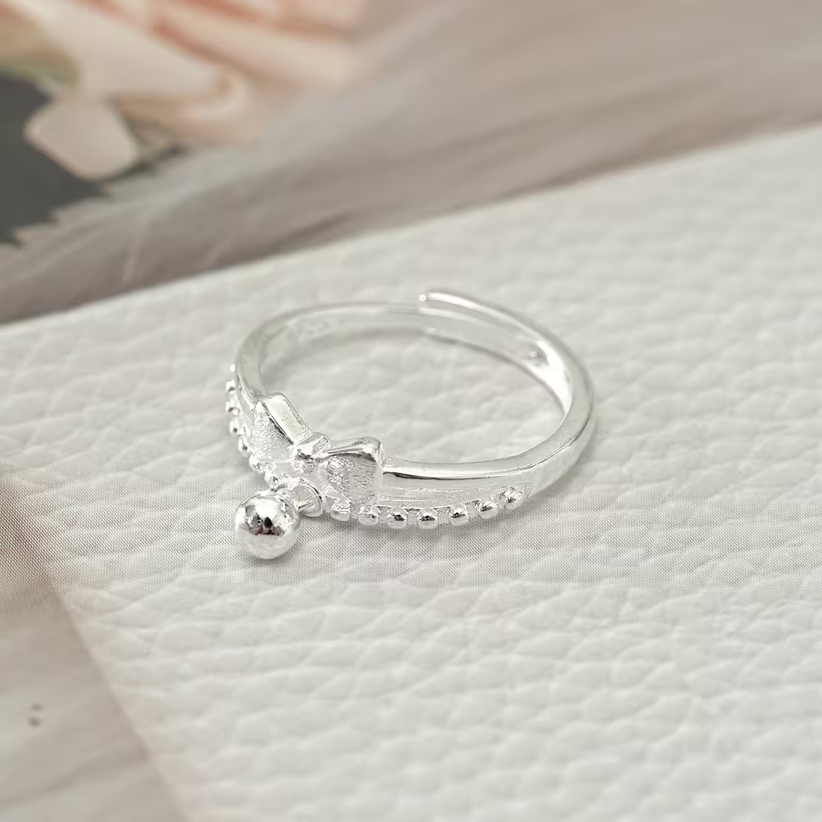 925銀飾&times;鈴動蝴蝶結&times;開口戒指-第3張