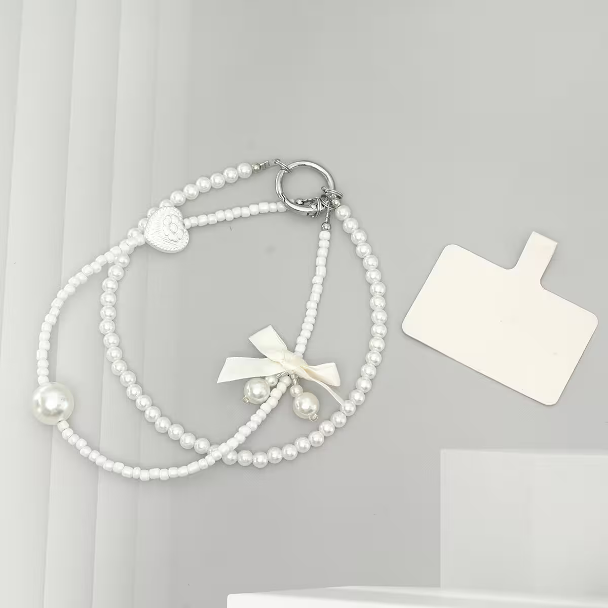 白珍珠圓舞曲&times;雙層手機腕帶掛繩-第2張