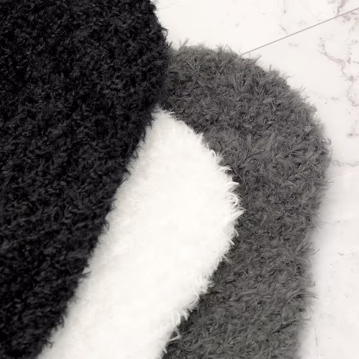 羔毛繫繩小耳朵&times;毛帽&times;灰色-第6張