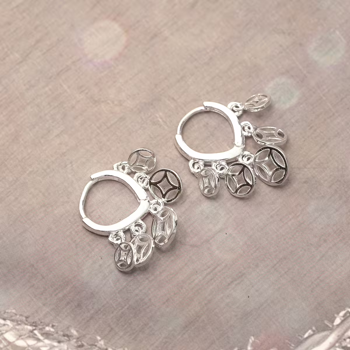 925銀針&times;招財古錢&times;耳扣-第3張