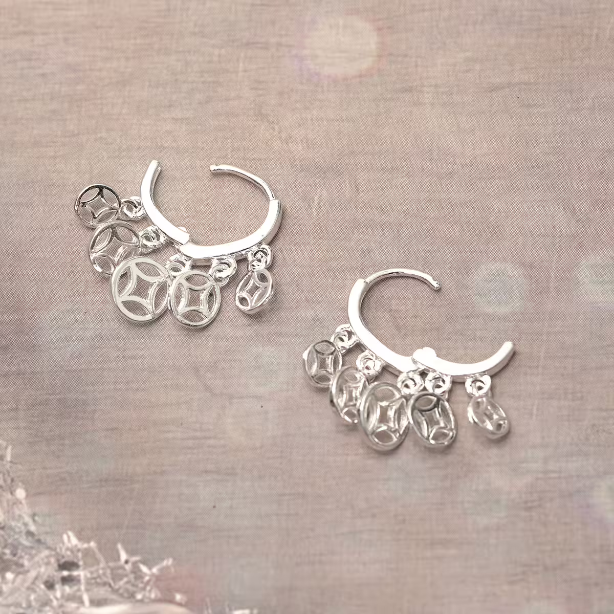 925銀針&times;招財古錢&times;耳扣-第4張