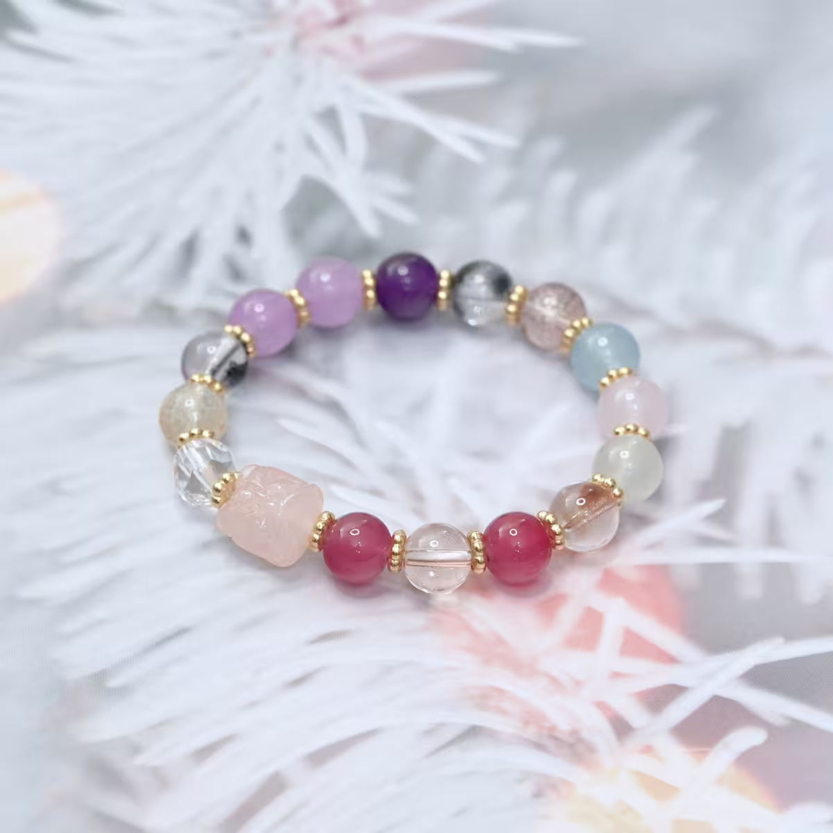 七彩九尾狐&times;固定式串珠手鍊-第1張