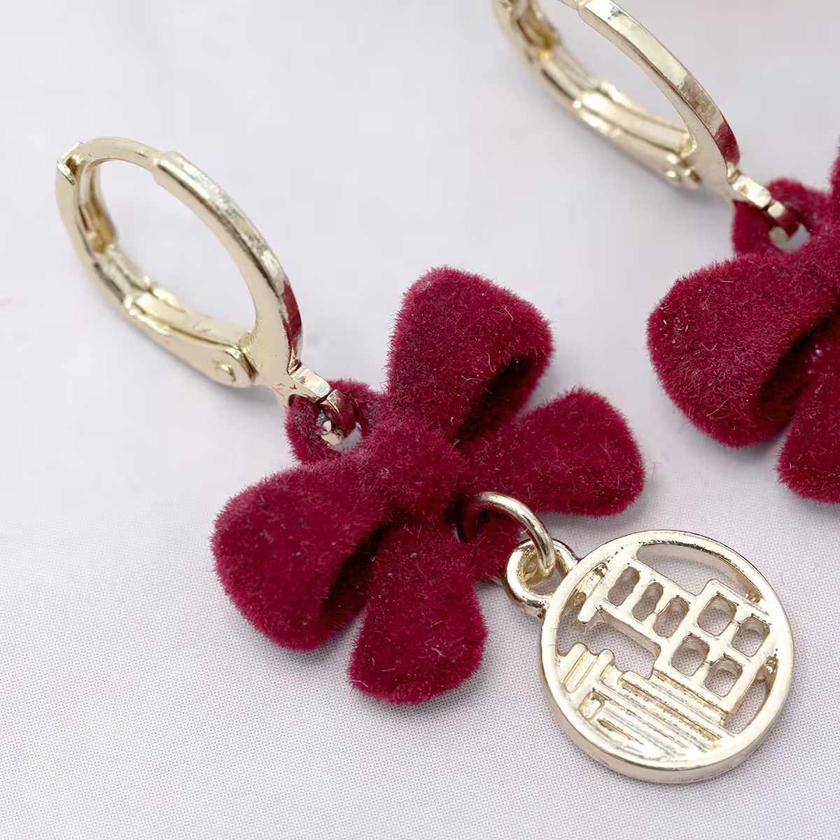 福字紅領結&times;吊墜耳扣-第5張