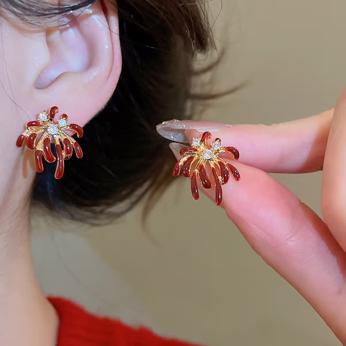 璀璨煙火花&times;吊墜耳環-第5張