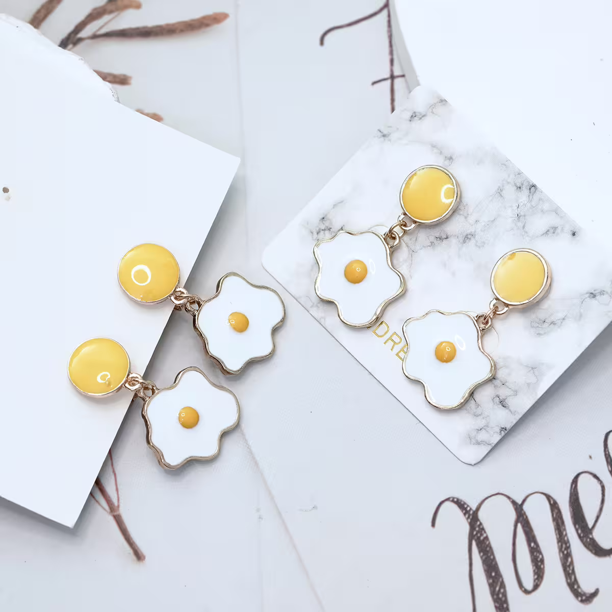 可愛荷包蛋&times;吊墜耳環-第5張