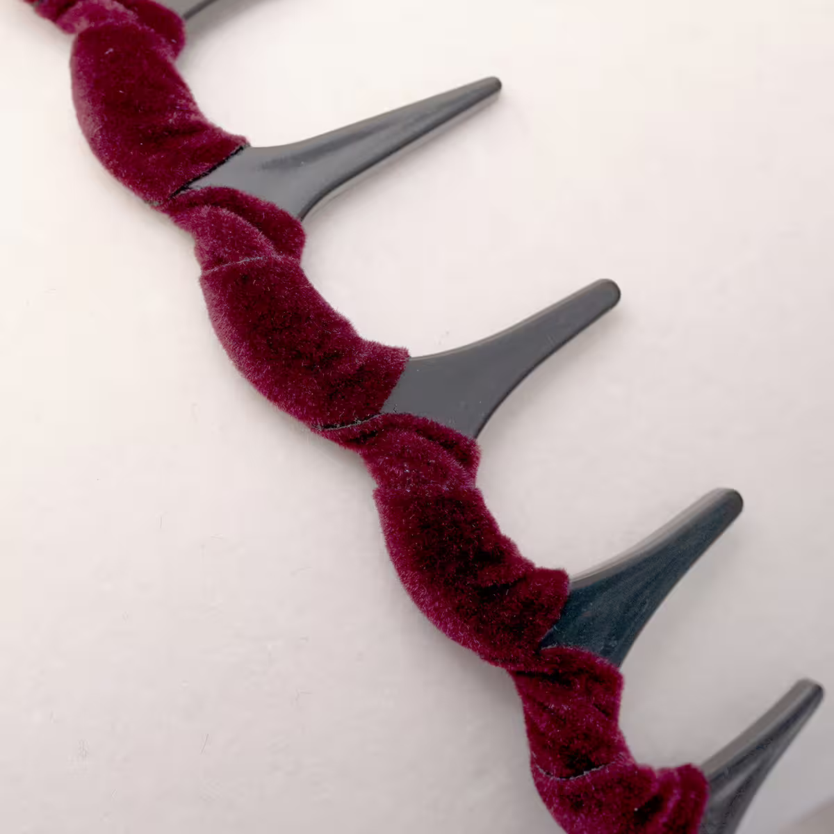 紅絲絨素色&times;抓髮髮箍-第5張