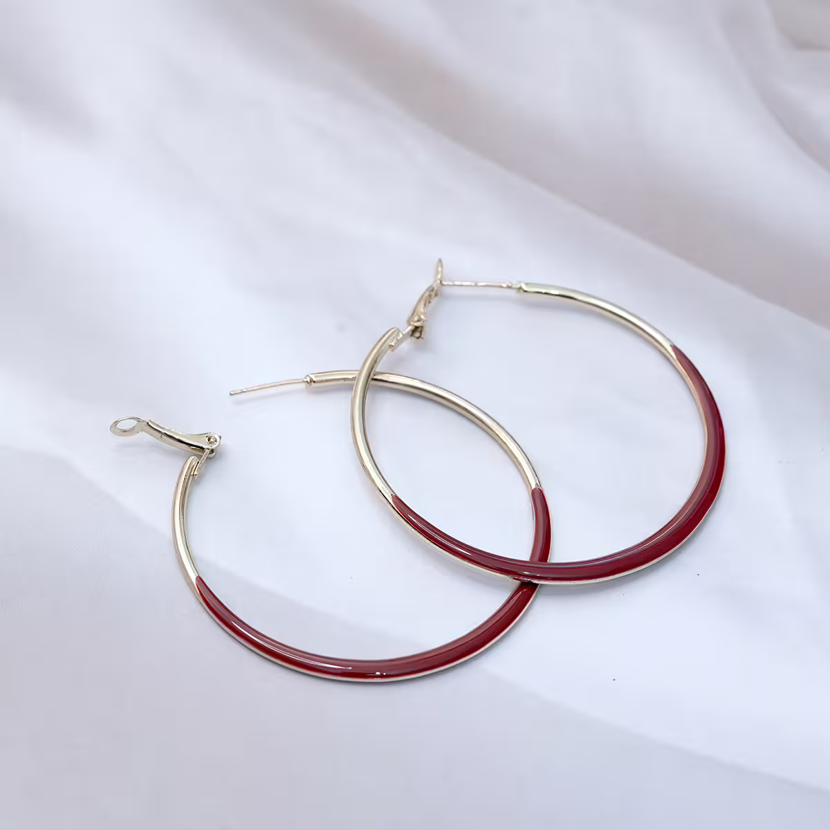 金屬大紅圈&times;吊墜耳扣-第1張