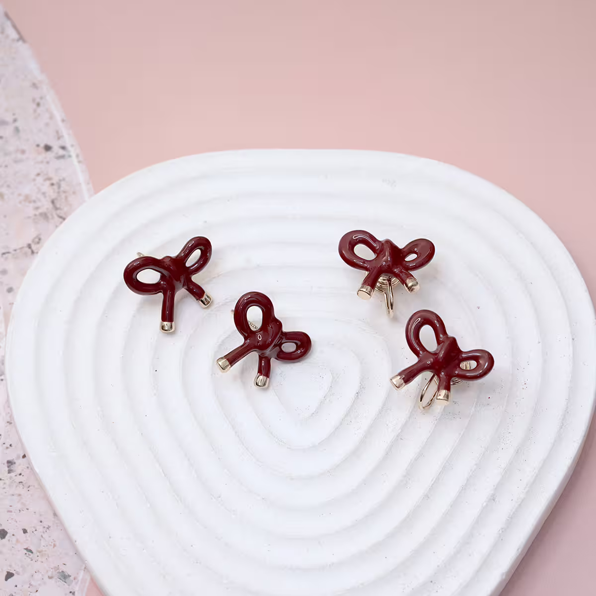 紅色蝴蝶綁結&times;吊墜耳環-第4張