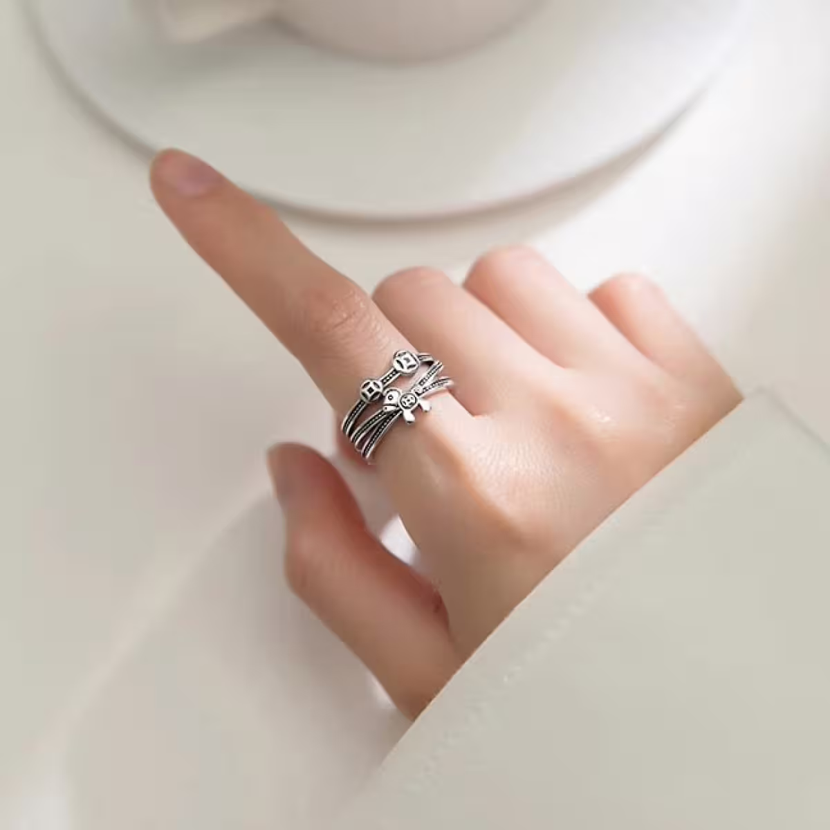 925銀飾&times;馬上有錢&times;開口戒指-第5張