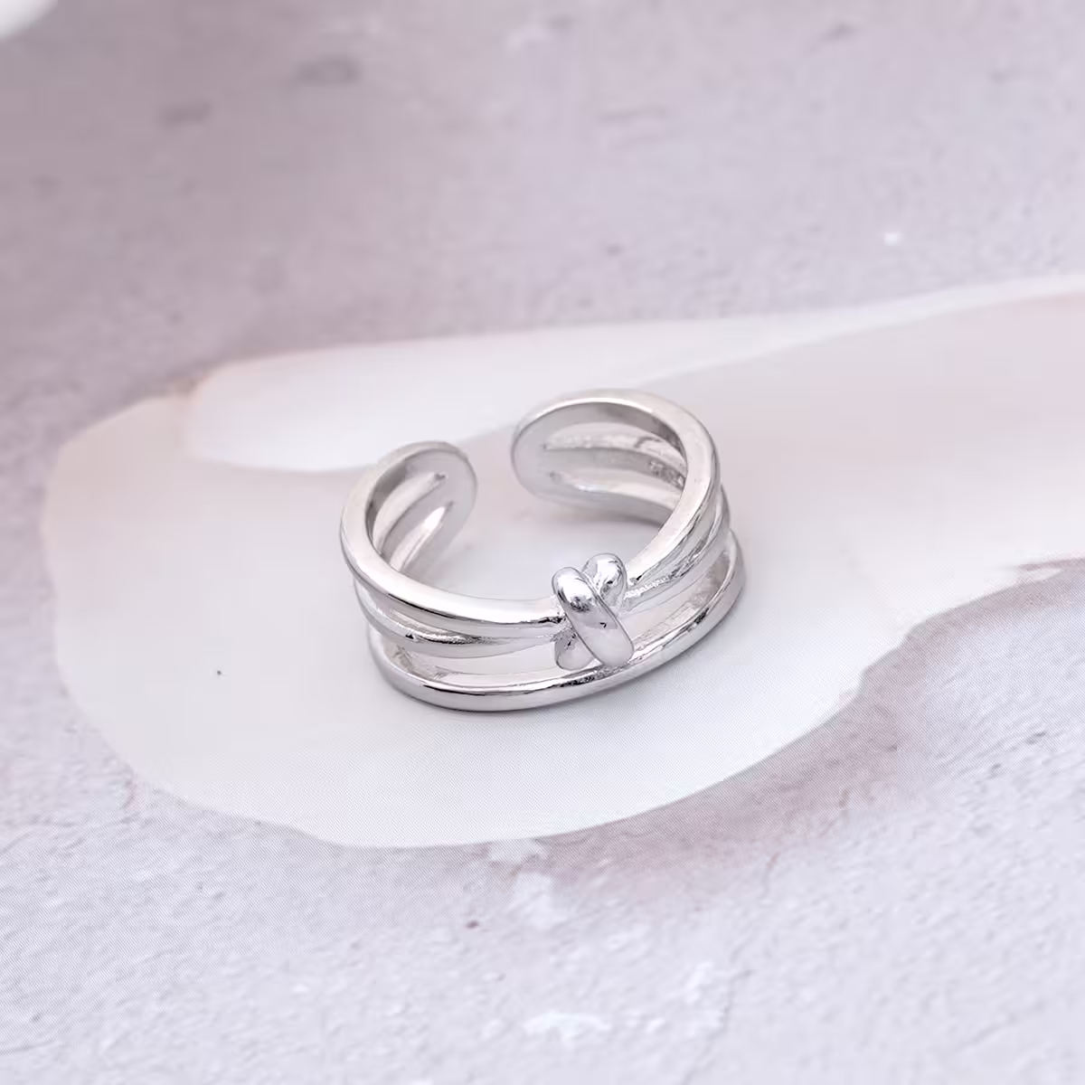 925銀飾&times;線條打結雙層&times;開口戒指-第4張