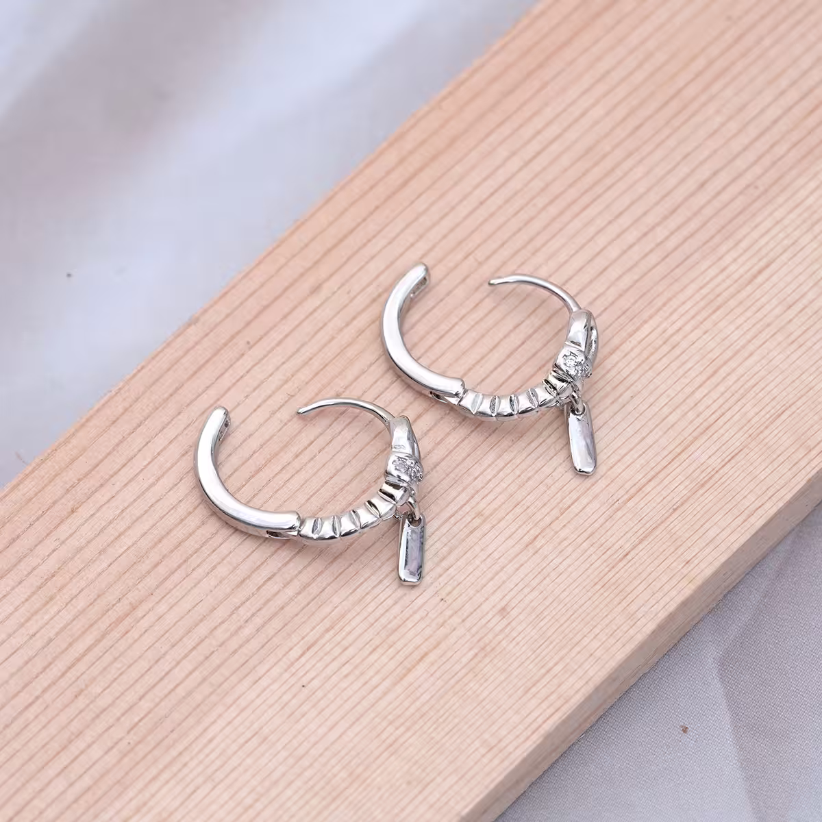 925銀針&times;繩結垂吊小銀牌&times;耳扣-第4張