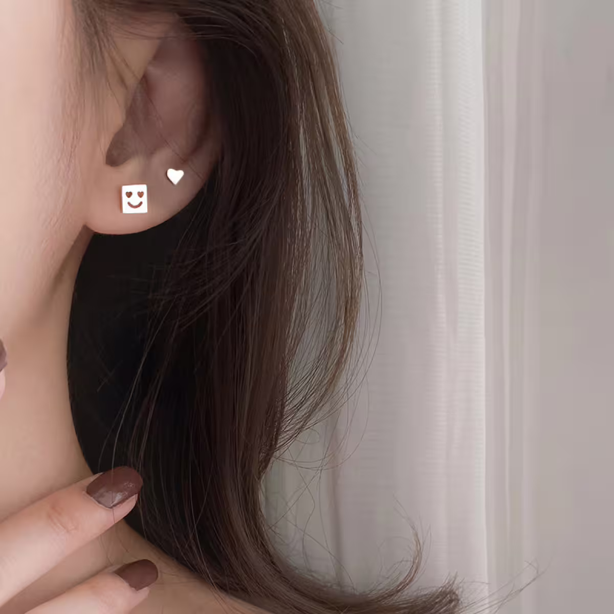 925銀針&times;方臉EMOJI&times;耳環-第5張