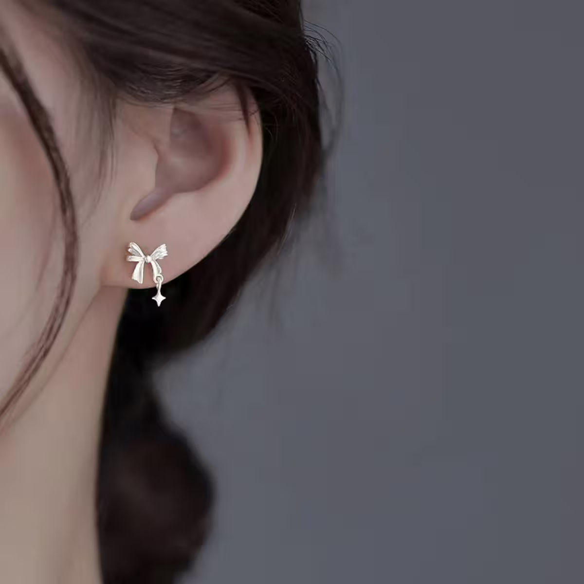 925銀針&times;蝴蝶結閃光芒&times;耳環-第5張