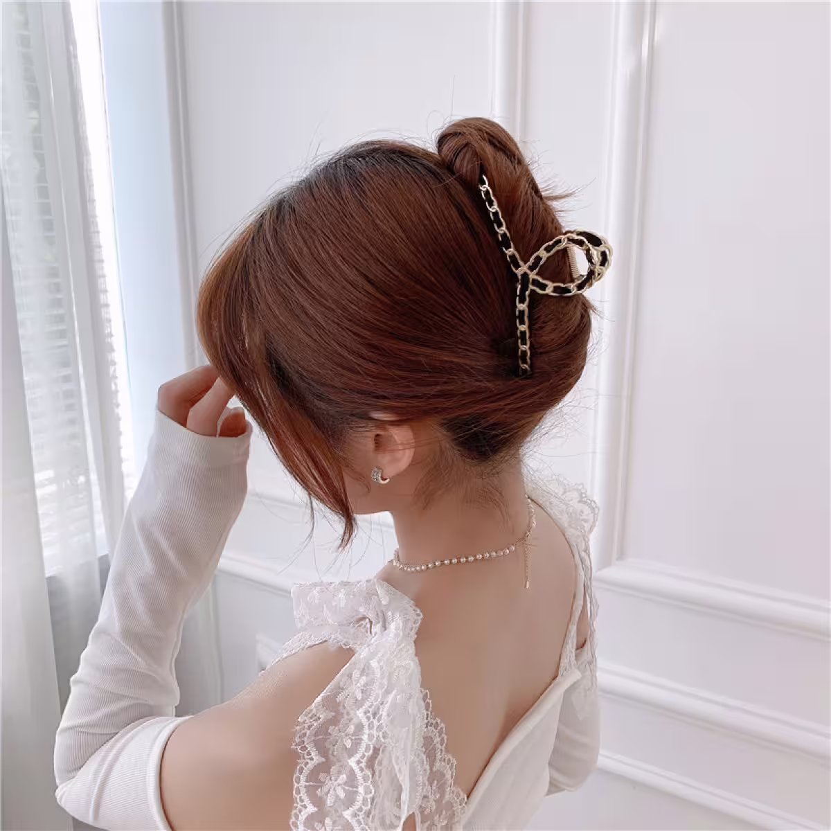 鍊條鏤空布藝&times;鯊魚夾&times; 共五色-第6張