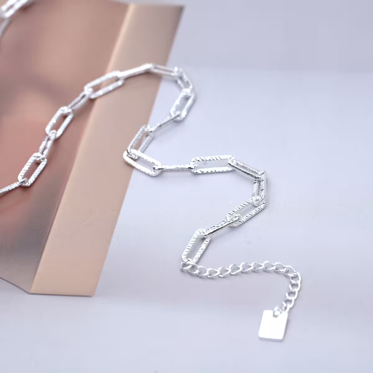 925銀飾&times;鍊條刻痕&times;鎖骨項鍊-第4張