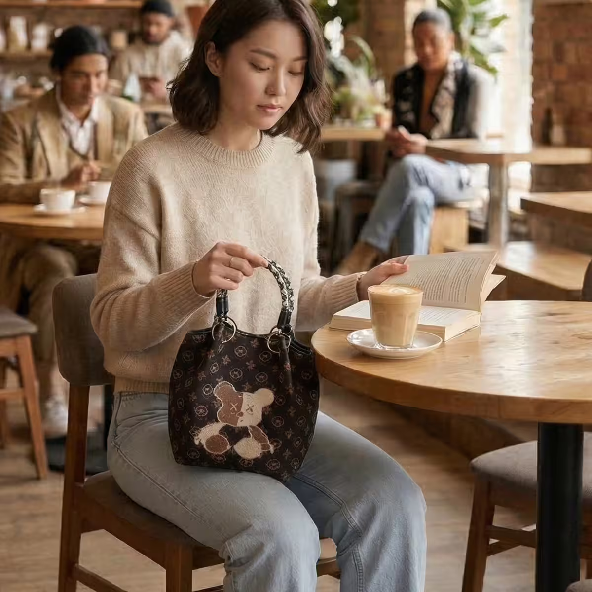 小熊老花&times;針織手提袋-第6張