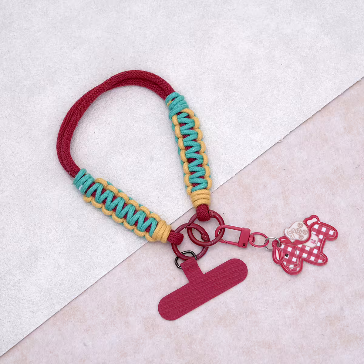 小馬編織&times;手機腕帶掛繩&times;紅色-第1張