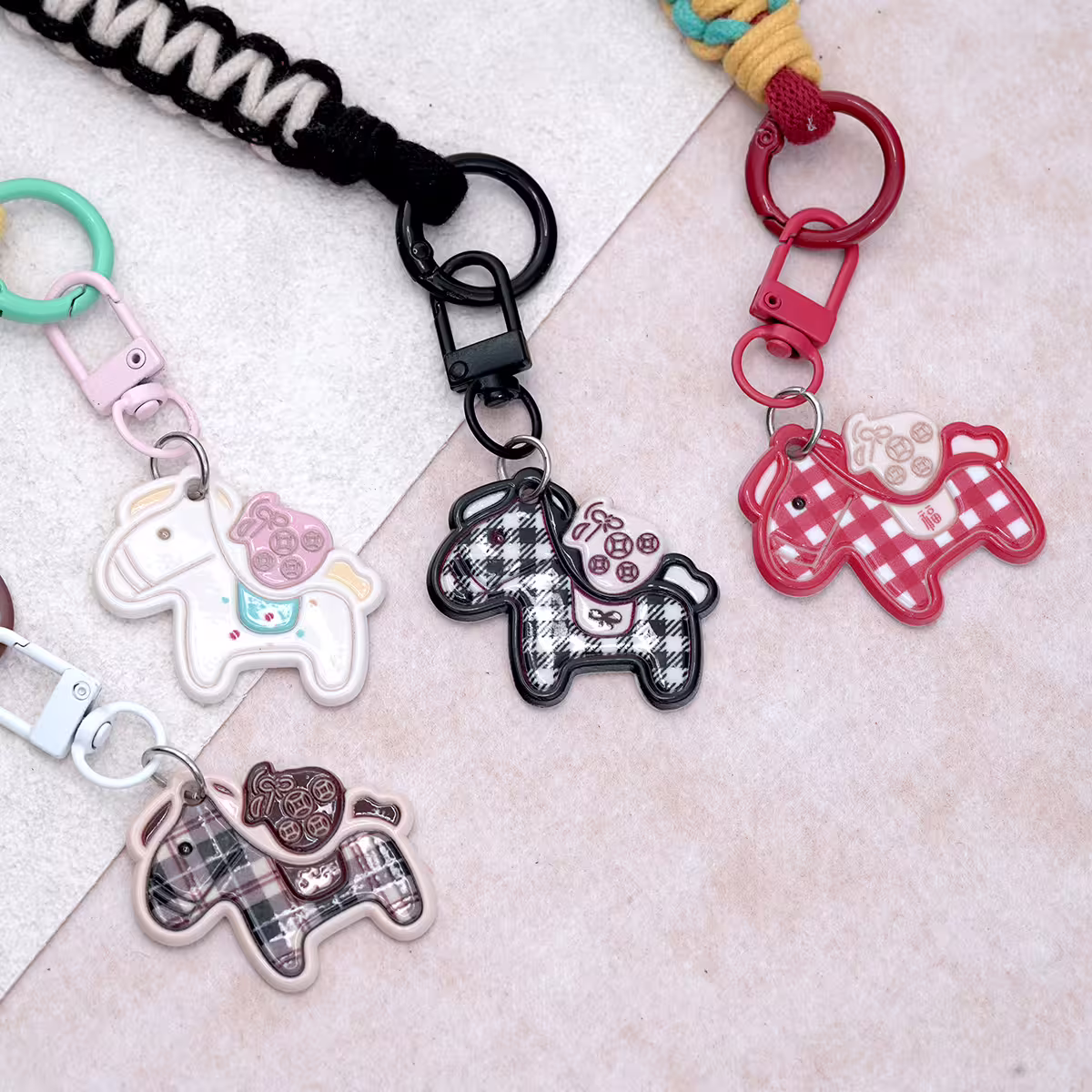 小馬編織&times;手機腕帶掛繩&times;紅色-第5張