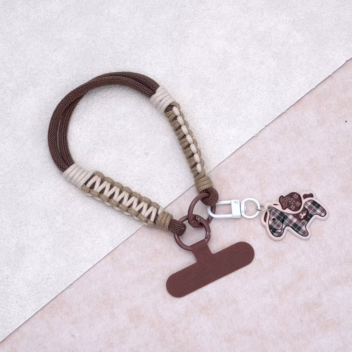 小馬編織&times;手機腕帶掛繩&times;棕咖-第1張