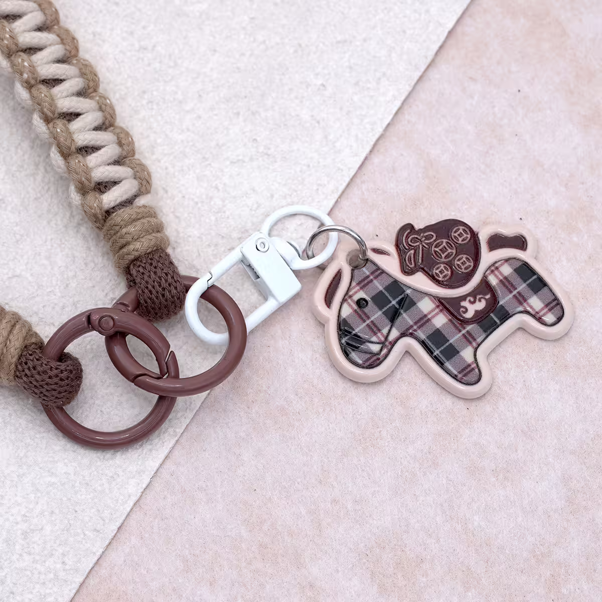 小馬編織&times;手機腕帶掛繩&times;棕咖-第4張