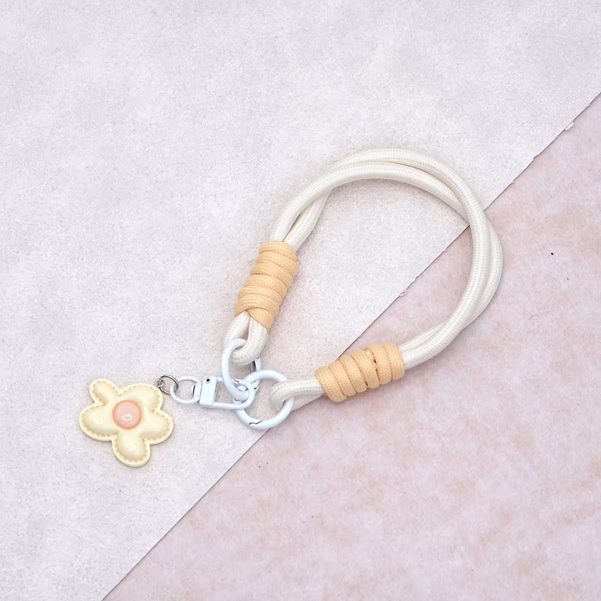 花朵多巴胺&times;手機腕帶掛繩&times;米黃-第3張