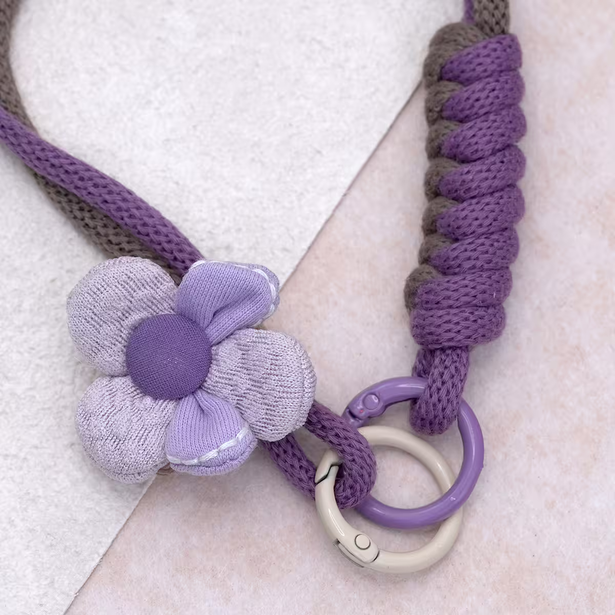 布藝小花朵&times;手機腕帶掛繩&times;紫色-第3張