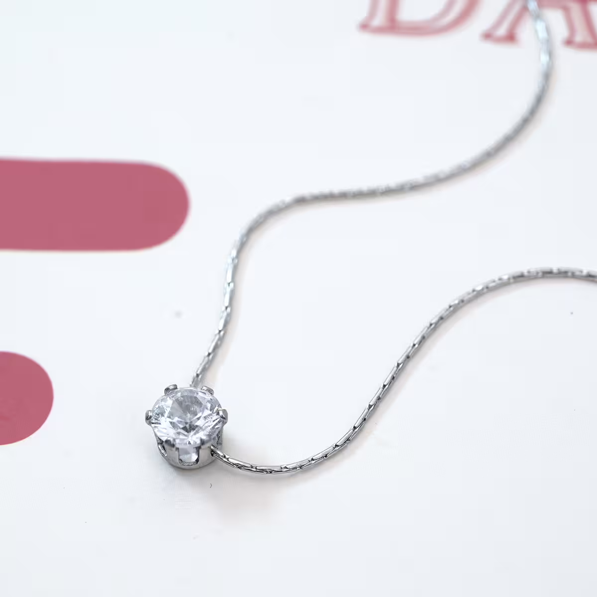 316鋼飾&times;六爪單鑽蛇骨鍊&times;項鍊&times;銀色-第1張