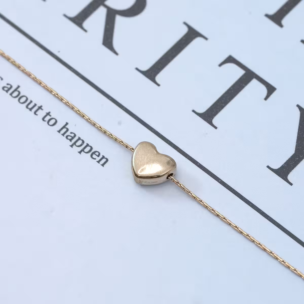 316鋼飾&times;光面小愛心蛇骨鍊&times;金色-第3張