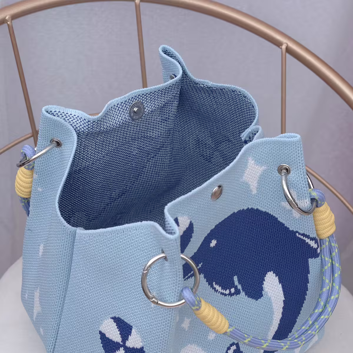 藍色海豚&times;針織手提袋-第4張