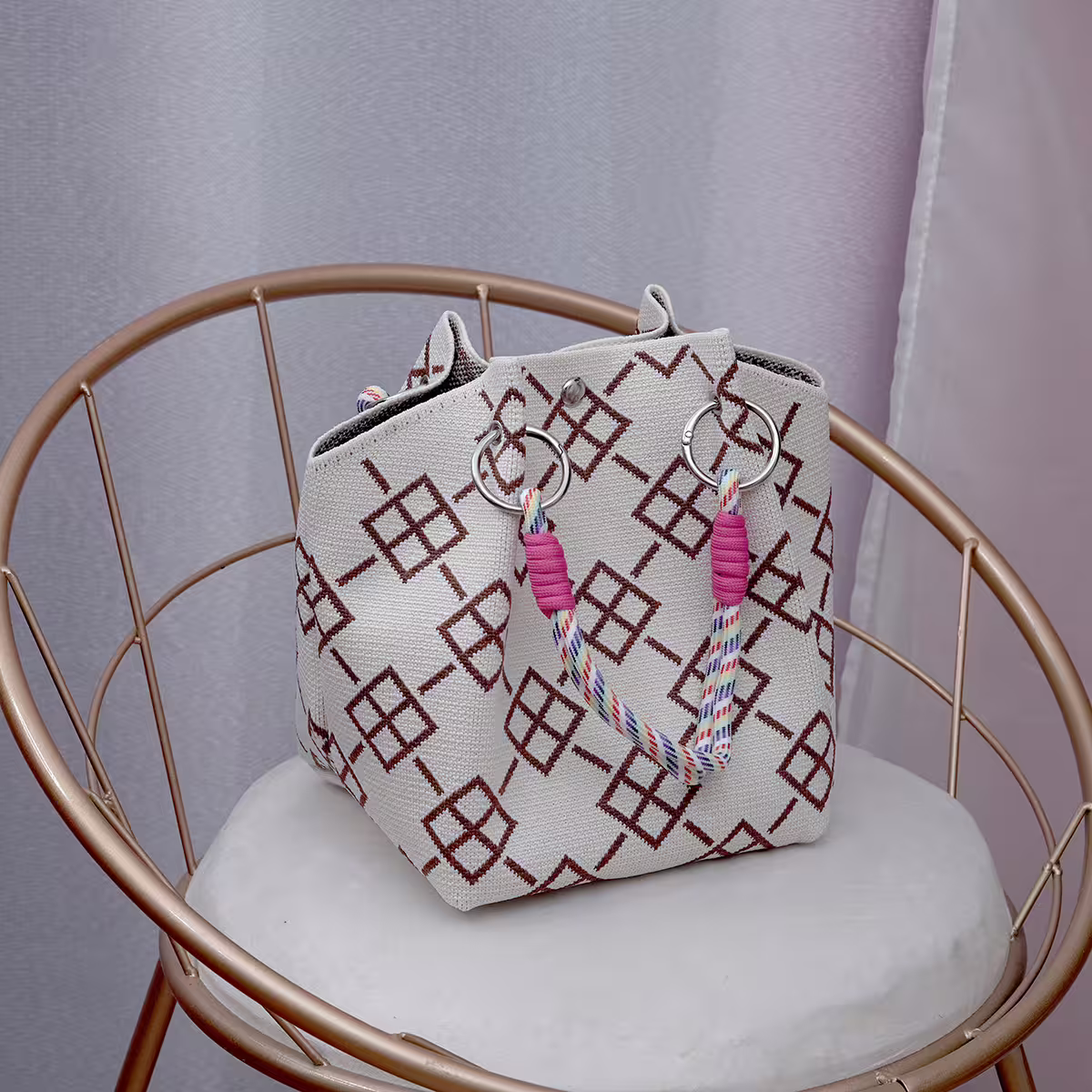 田字線條&times;針織手提袋-第2張