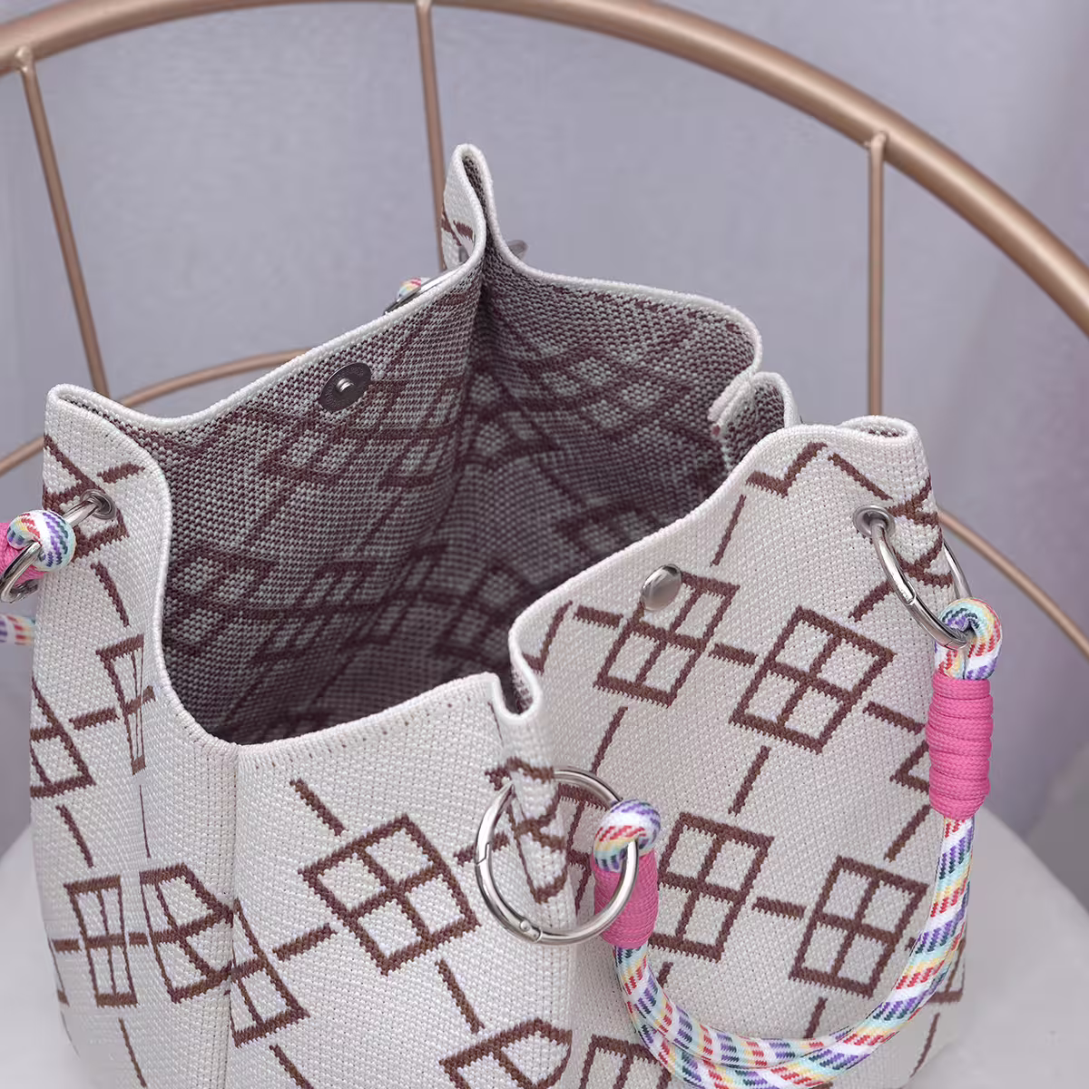 田字線條&times;針織手提袋-第4張