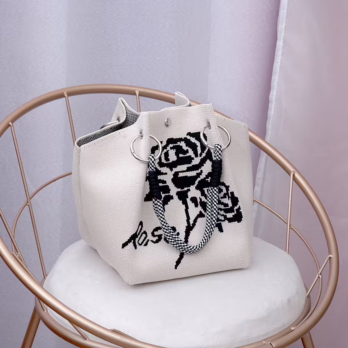 黑玫瑰&times;針織手提袋-第2張