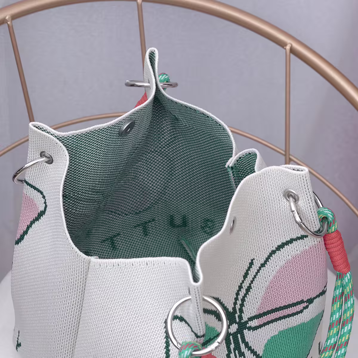 粉綠蝴蝶&times;針織手提袋-第5張