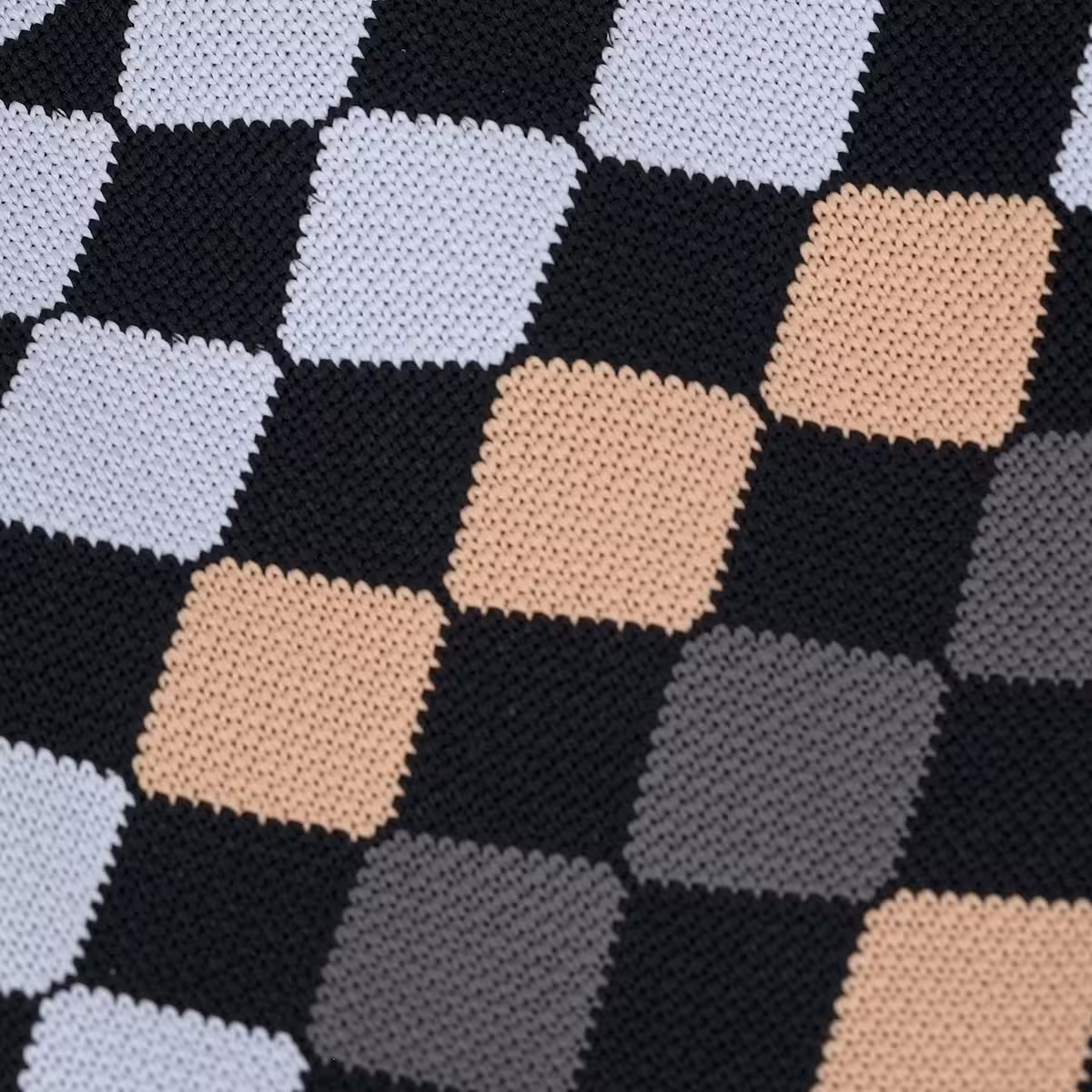 灰黃菱格&times;針織手提袋-第5張